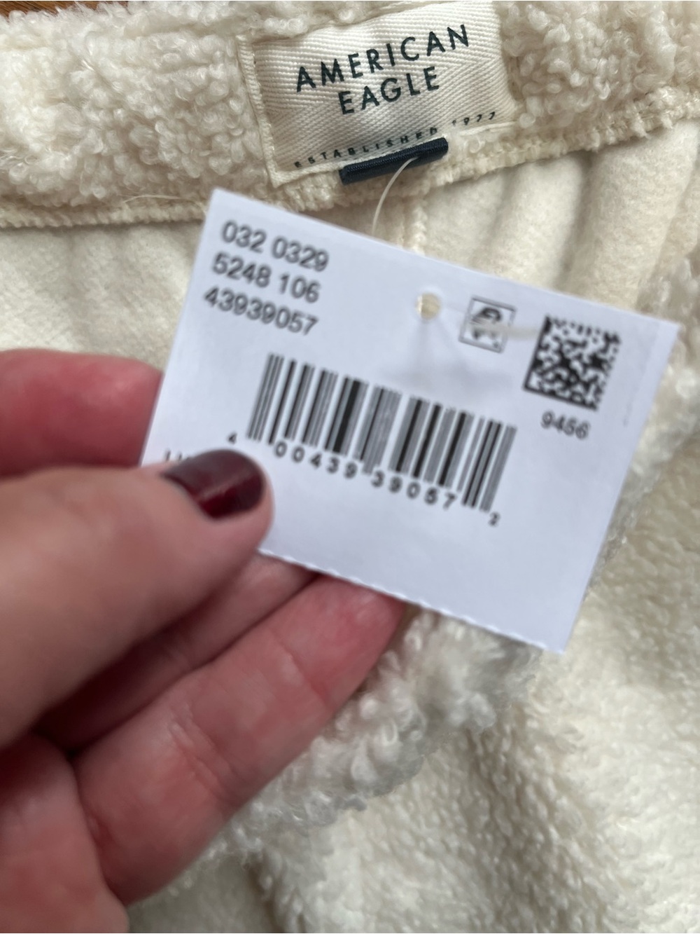 NWT American Eagle Cozy Cream Sherpa Bottoms, Size Large - Picture 7 of 11